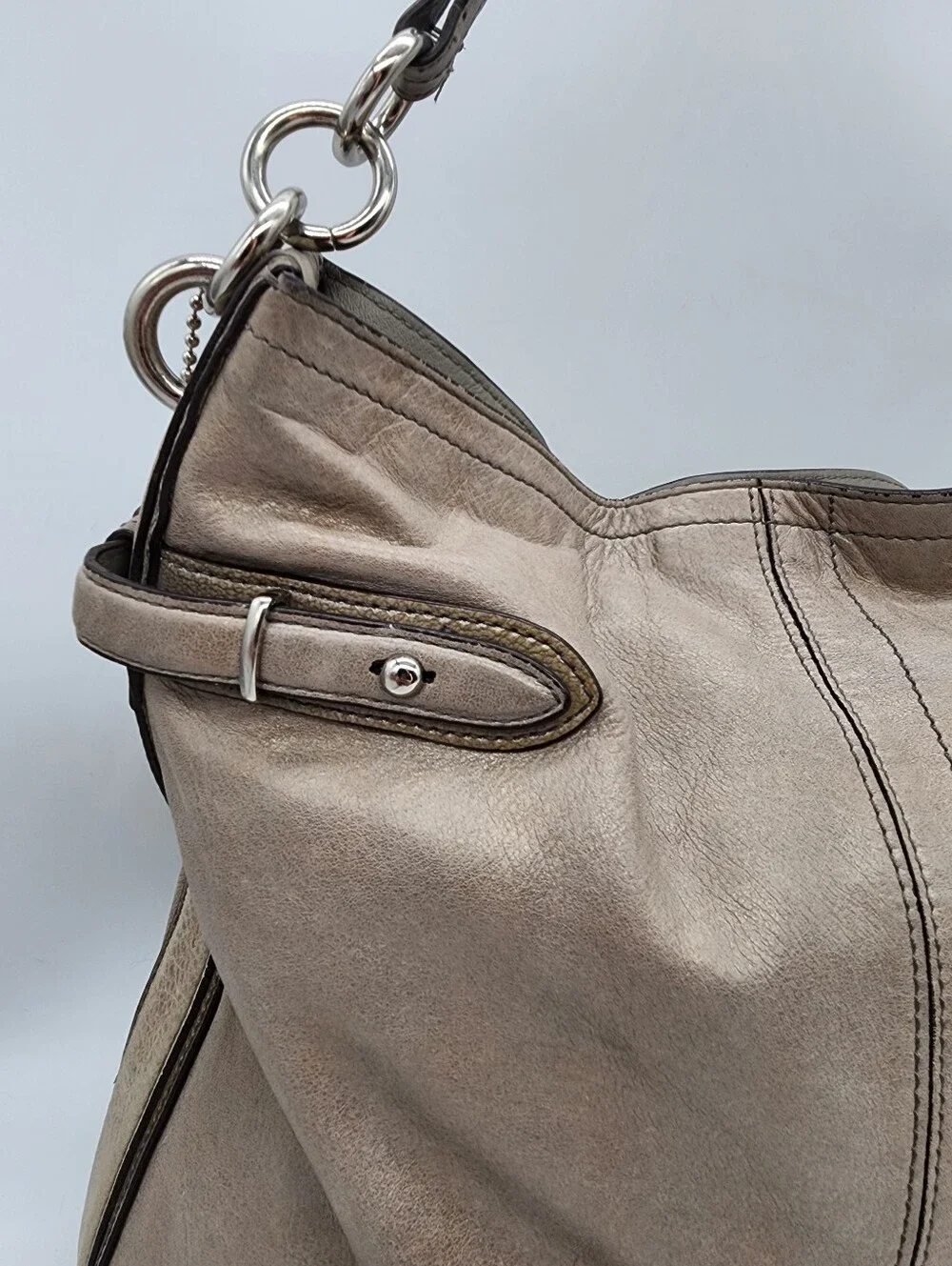 Coach Colette Metallic Leather Hobo Bag Gold Silver 16442 Y2K Vintage 2010